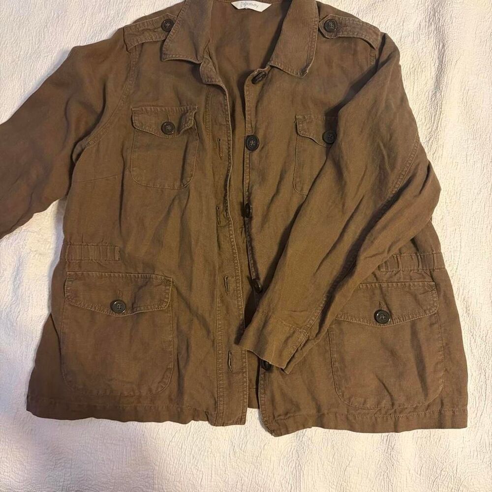 Relativity Women's Brown Linen Utility Jacket